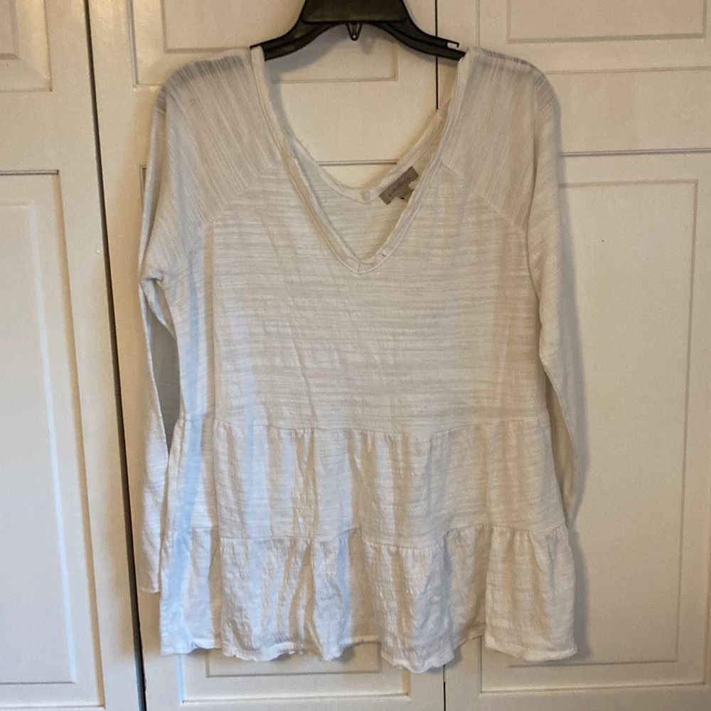 White long sleeve top